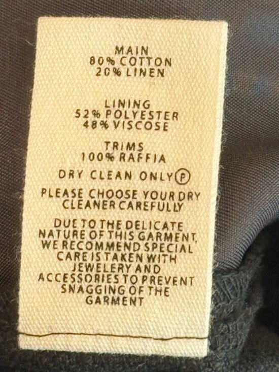 CLEA Parker Trouser Black S NWT Fringe Hem Kick Flare Cotton Linen Pintuck - Picture 13 of 16